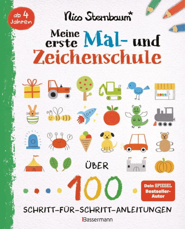Rezension: Meine erste Mal- und Zeichenschule. Ab 4 Jahren: Über 100 Schritt-für-Schritt-Anleitungen