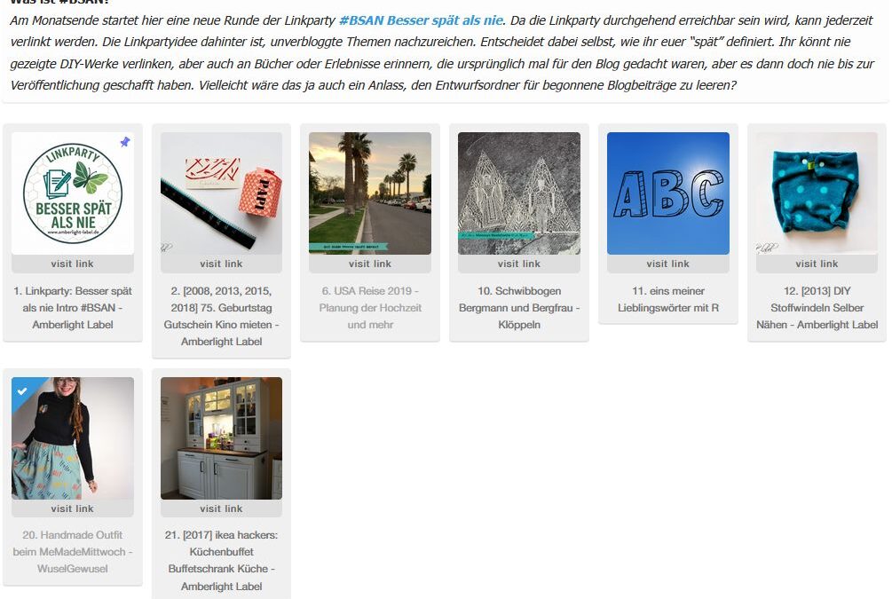 Linkparty #BSAN Besser spät als nie No. 3