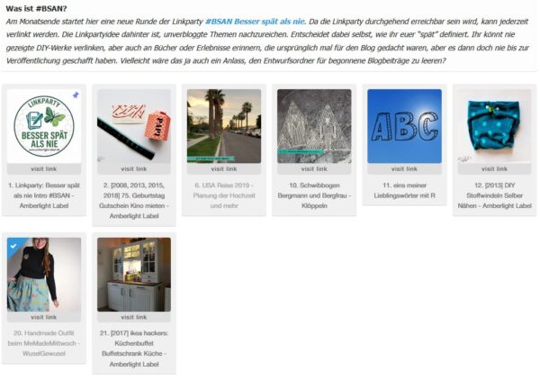 Linkparty #BSAN Besser spät als nie No. 3