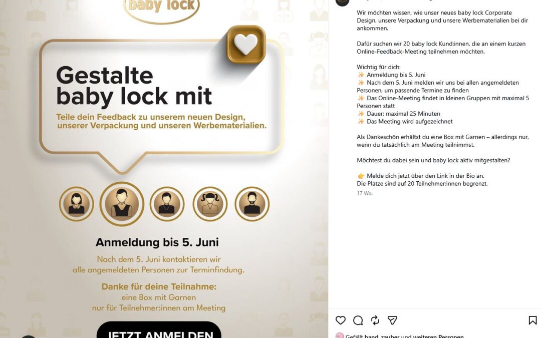 amberlight baby lock Fokusgruppe Garnbox