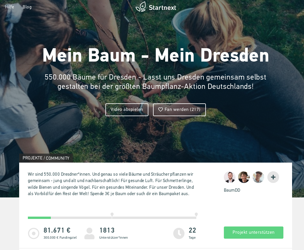 Crowdfunding: Mein Baum – mein Dresden