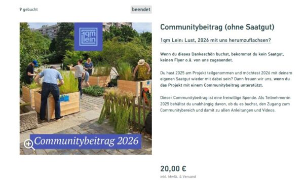 Communitybeitrag 1qm Lein 2026