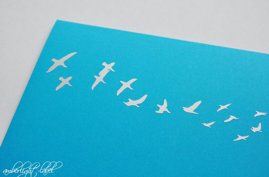 Plotter Trauerkarte Vogelzug Abschied