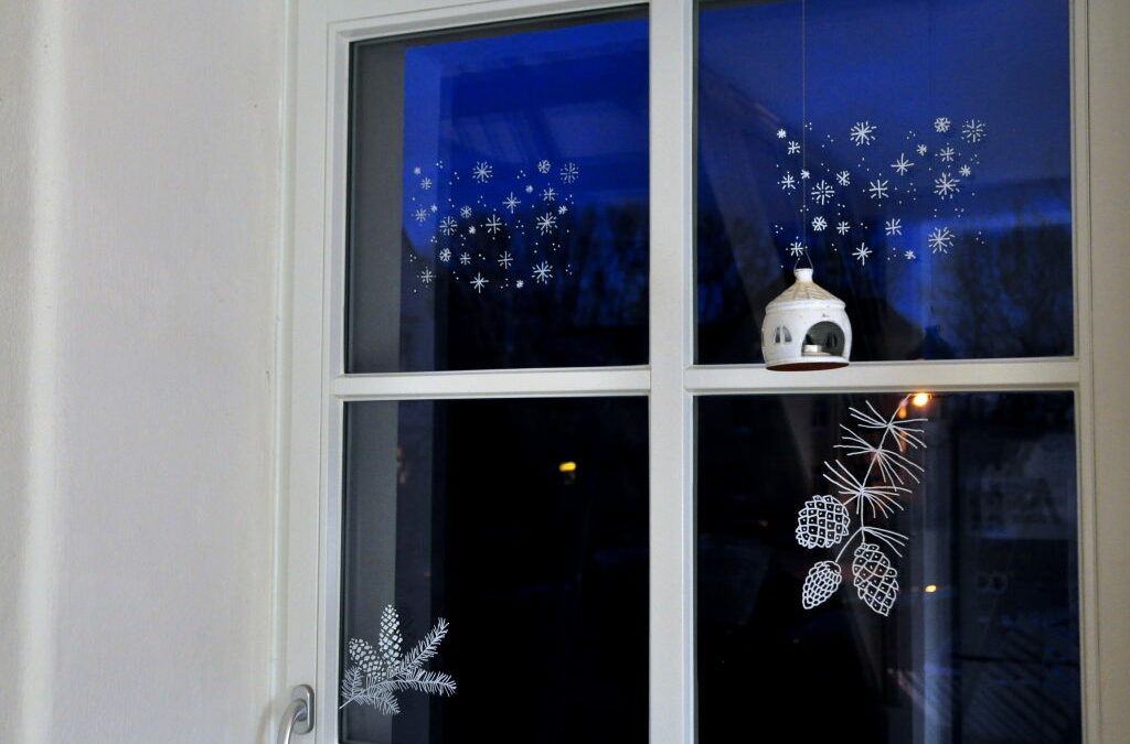 Weihnachtsgeschenk Kreidemarker Fensterbilder