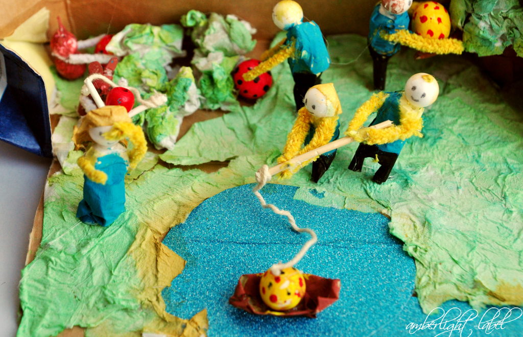 Osterbild Tetrapackbastelei Osterdiorama DIY Diorama