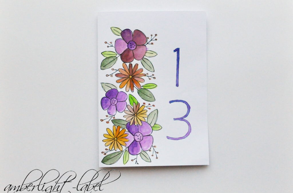 13. Hochzeitstag Veilchenhochzeit Blumen Karte Zeichnen mit dem Plotter