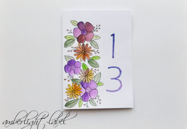 13. Hochzeitstag Veilchenhochzeit Blumen Karte Zeichnen mit dem Plotter