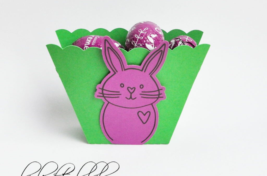 Osterhasenkörbchen Funkelfaden Plotter Uroma