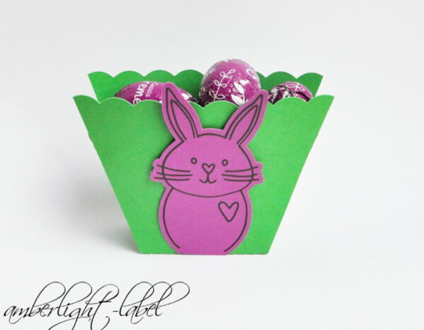 Osterhasenkörbchen Funkelfaden Plotter Uroma