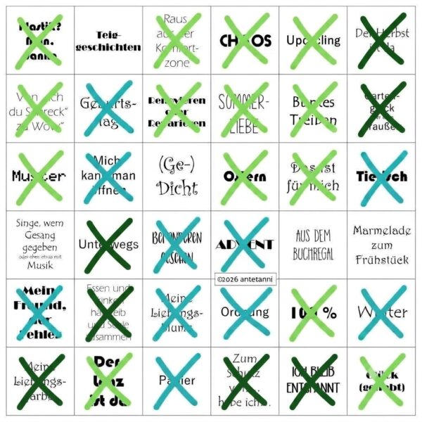 Bingo 2026! – dritter Zeigetag Quartal 3