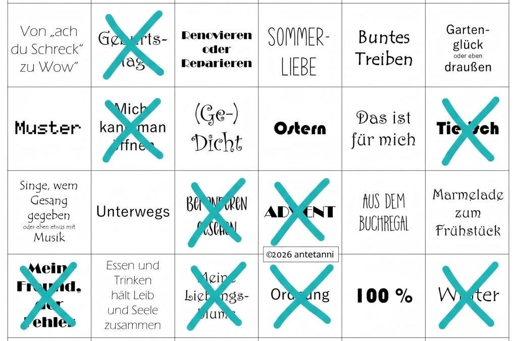 Bingo 2026! – erster Zeigetag Quartal 1