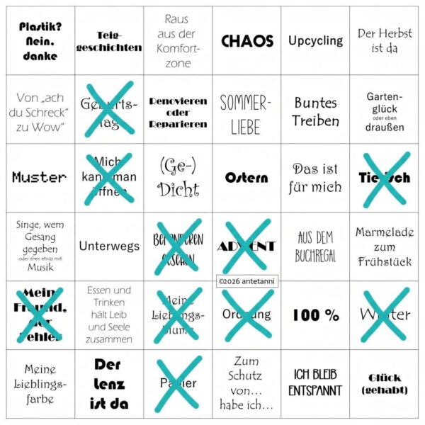 Bingo 2026! – erster Zeigetag Quartal 1