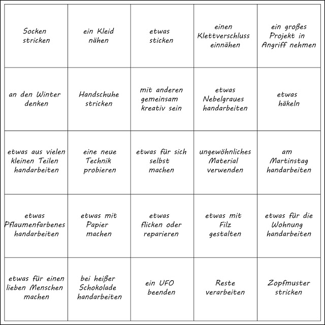 #HerbstHandarbeitsbingo 2017