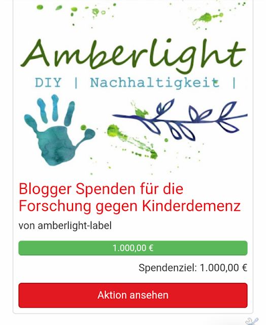 Geschafft: 1000 € Spendenstand NCL Stiftung Kinderdemenz