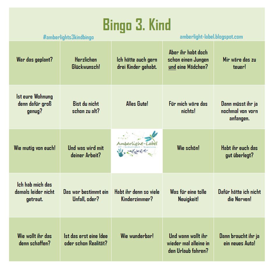 Entscheidung 3. Kind Bingo Freebie