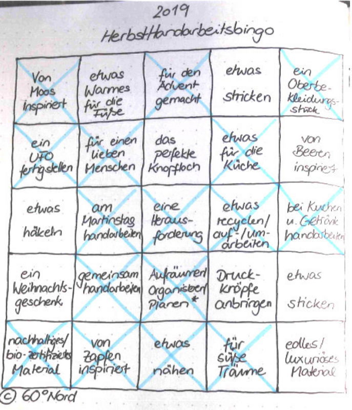 Bingo #HerbstHandarbeitsbingo 2019