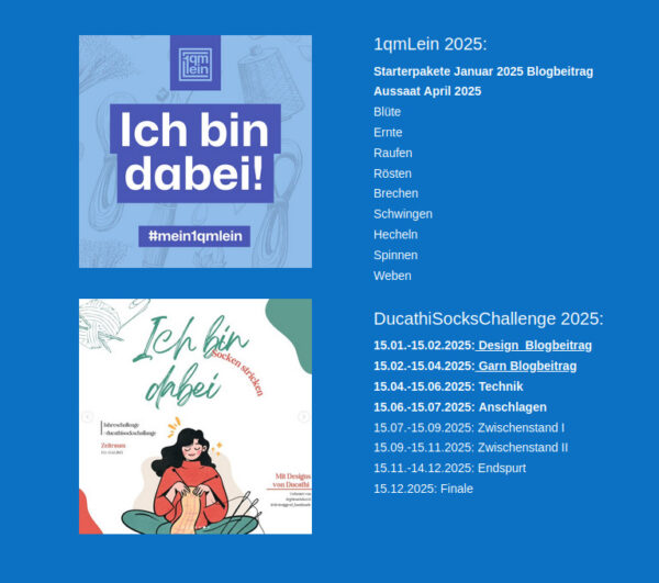 Halbjahresstand Jahresaktionen 2025 #1qmlein & #DucasthiSocksChallenge