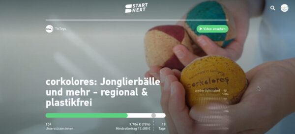 Crowdfunding corkolores: Jonglierbälle und mehr – regional und plastikfrei von TicToys