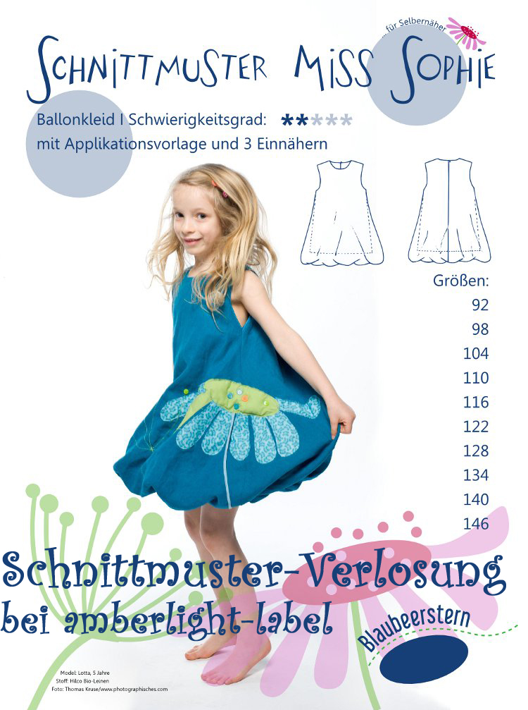 Schnittmuster-Verlosung Ballonkleid von Blaubeerstern