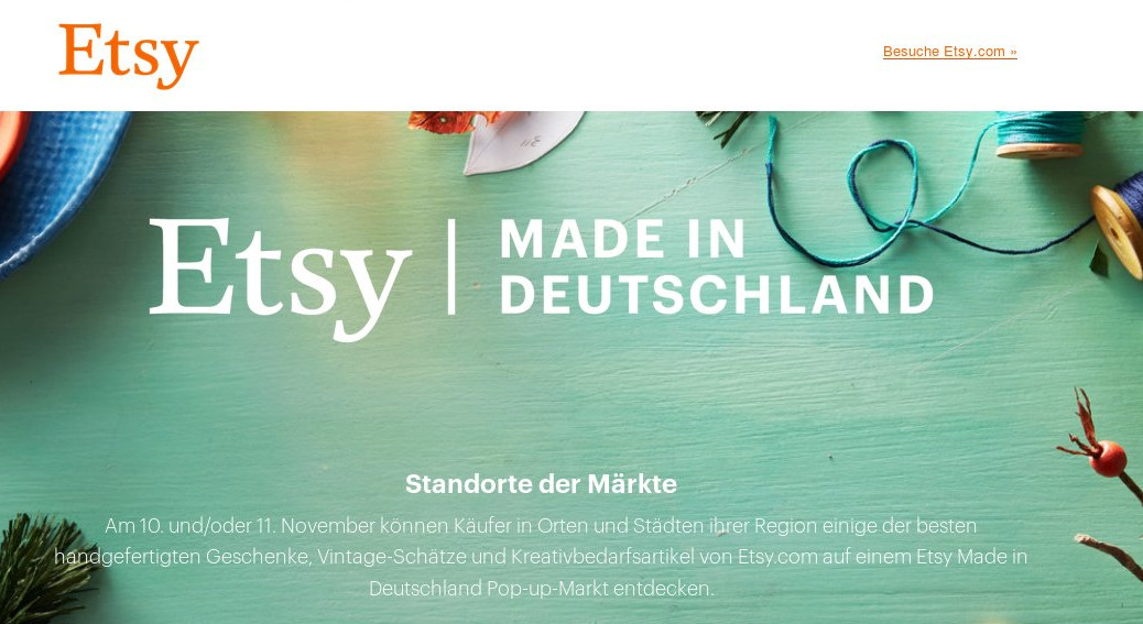 Werbung/Anzeige #EtsyMadeInDeutschland2018 in Leipzig