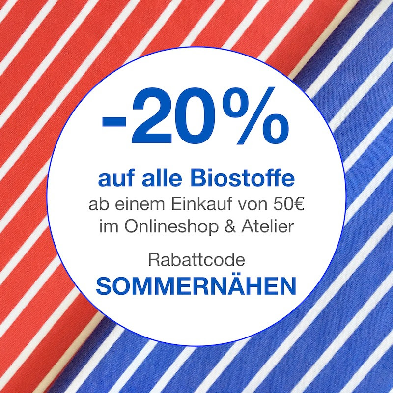 Sommernähen bei Internaht. 20% auf alle Biostoffe &