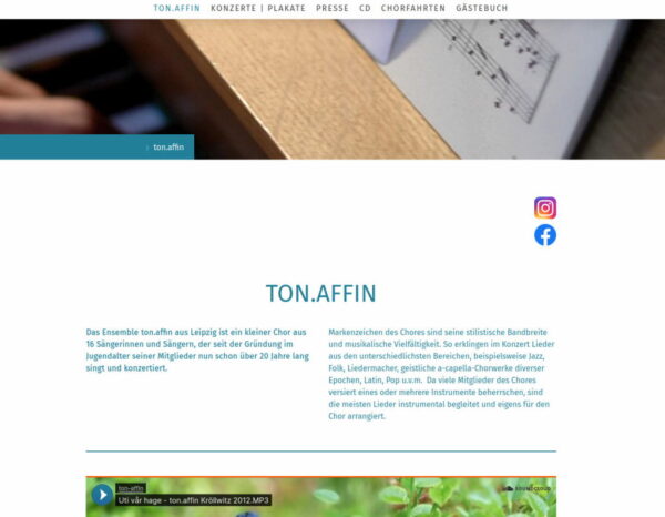 Homepage relaunch: ton.affin & Gerhard Schöne